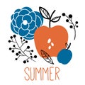 Summer card, print or poster